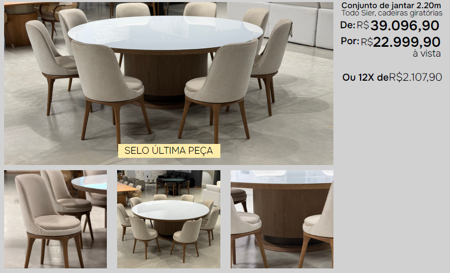 Conjunto de jantar 2.20m